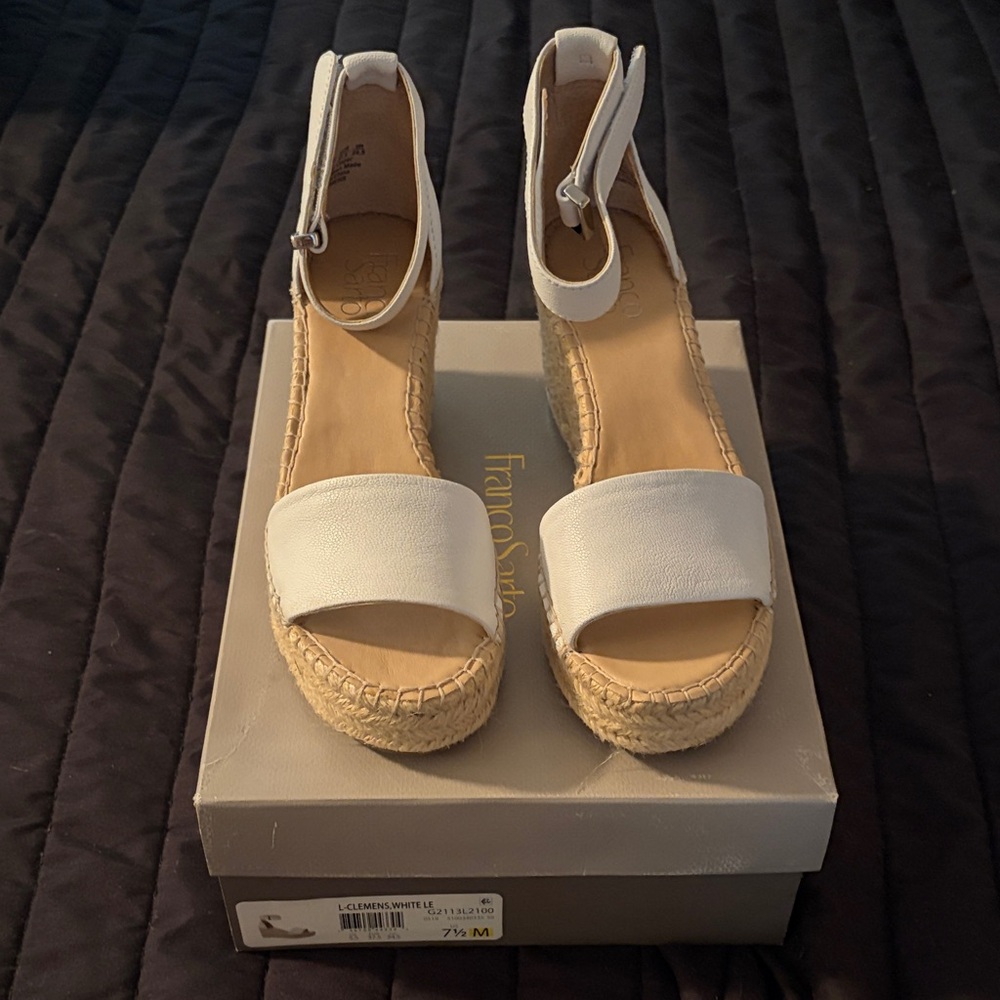 Franco Sarto White Espadrille sandal Wedges
